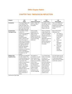 DMin Chapter Rubric CHAPTER TWO: THEOLOGICAL REFLECTION