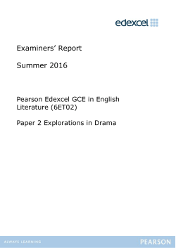 Examiners` Report Summer 2016 - Edexcel