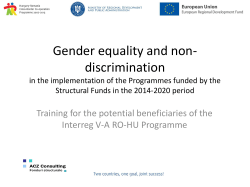 Gender equality and non- discrimination
