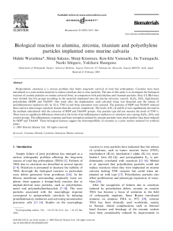 Biological reaction to alumina, zirconia, titanium and