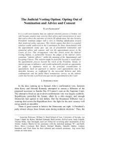 The Judicial Vesting Option: Opting Out of