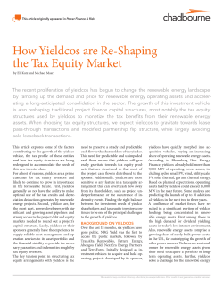 How Yieldcos are Re-Shaping the Tax Equity Market