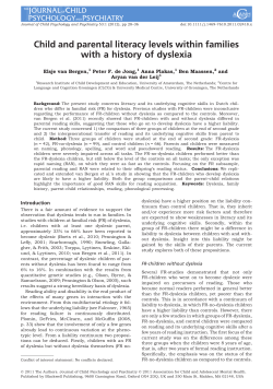 Child and parental literacy levels within families with a history of