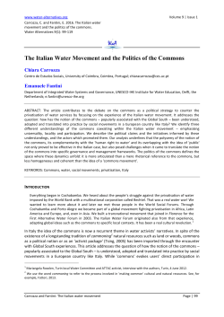 The Italian Water Movement and the Politics of