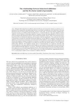 The relationships between behavioral addictions and the five