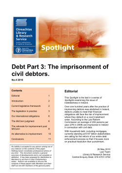 Debt Part 3: The imprisonment of civil debtors.
