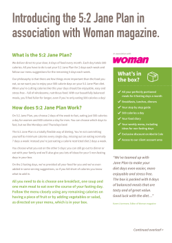 Introducing the 5:2 Jane Plan in association with Woman magazine.