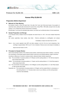 Protocol for ELISA Kit KBB-120 Human IFN&gamma; ELISA Kit