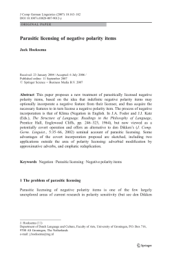 Parasitic licensing of negative polarity items