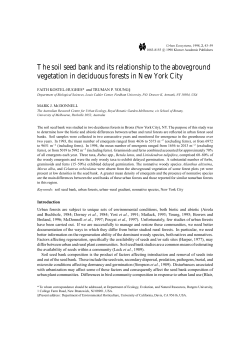 The soil seed bank and its relationship to the aboveground