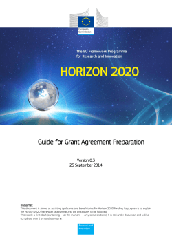 H2020 Guide for Grant Agreement Preparation