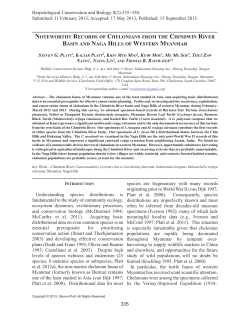 Noteworthy Records of Chelonians from the Chindwin River Basin