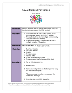 F.O.I.L (Multiply) Polynomials