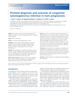 Prenatal diagnosis and outcome of congenital cytomegalovirus