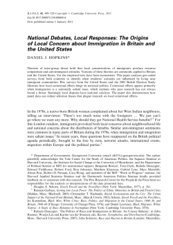 National Debates, Local Responses: The Origins of Local