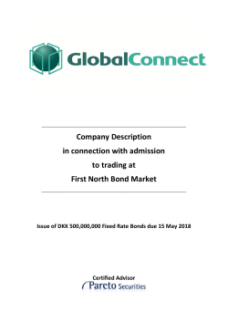 Company Description in connection with admission to trading at First