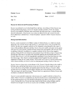 Diagnosis Example 1 Eeyore