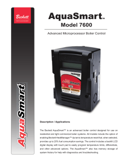 AquaSmart 7600 Burner Control Manual