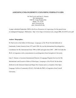 assessing endangerment: expanding fishman`s gids