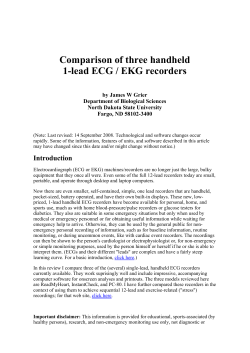 Comparison of three handheld 1-lead ECG / EKG