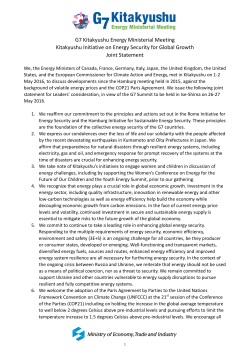 G7 Kitakyushu Energy Ministerial Meeting Kitakyushu Initiative on