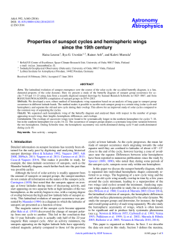 Leussu, R., I.G. Usoskin, R. Arlt, K. Mursula, Properties of sunspot