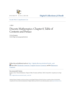 Discrete Mathematics: Chapter 0, Table of Contents and Preface