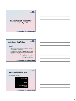 Program Access to Historic Sites