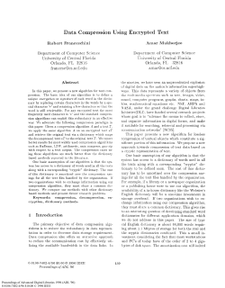 Data Compression Using Encrypted Text