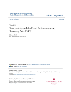 Retroactivity and the Fraud Enforcement and Recovery Act of 2009