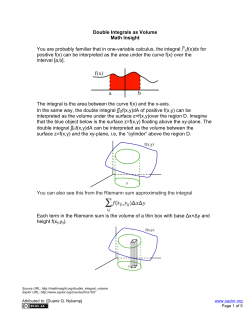 Double Integrals as Volume Math Insight You are probably familiar