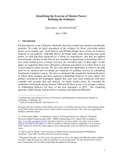 Identifying the Exercise of Market Power: Refining the Estimates