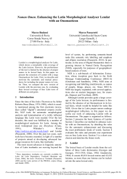Nomen Omen. Enhancing the Latin Morphological Analyser Lemlat