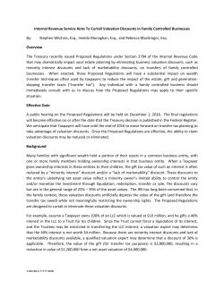 Internal Revenue Service Aims To Curtail Valuation Discounts in