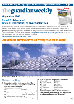 Alexandria library serves up wrong food for thought