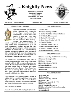 The Knightly News - Texas Knights of Columbus