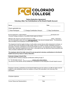 Emeriti Voluntary Salary Deduction Form
