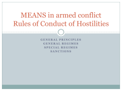 MEANS OF COMBAT (Conduct of Hostilities