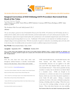 Surgical Correction of OCD Utilizing OATS Procedure Harvested