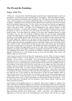 The Pit and the Pendulum Edgar Allan Poe