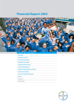 Annual Report 2003 - Bayer Investor Relations