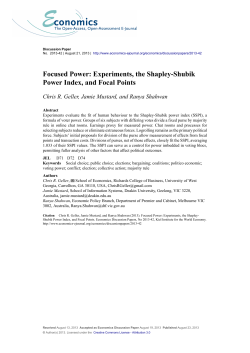 Focused Power: Experiments, the Shapley - Economics E
