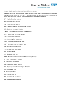 Glossary of abbreviations often used when delivering services