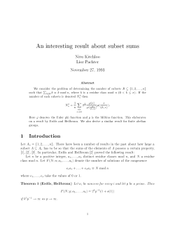 An interesting result about subset sums
