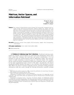Matrices, Vector Spaces, and Information Retrieval