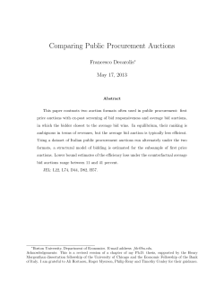 Comparing Public Procurement Auctions