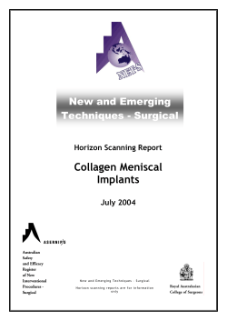 Collagen meniscal implants - the Australia and New Zealand