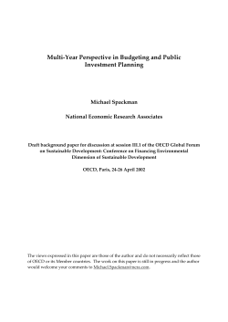 Multi-Year Perspective in Budgeting and Public Investment