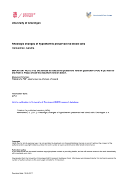 University of Groningen Rheologic changes of hypothermic