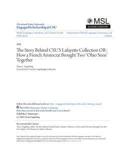 The Story Behind CSU&acirc;&bull;ŽS Lafayette Collection OR: How a French